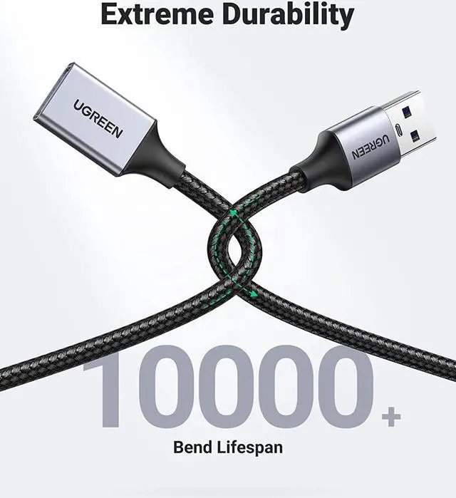 Alt view image 5 of 7 - UGREEN USB Extension 2 Pack, (3 FT+ 3 FT) USB 3.0 Extender USB Cable Male to Female 5Gbps Data Transfer Compatible with Printers, Mouse, Keyboard, Flash Drive, Hard Drive, Hub, Oculus VR, Xbox