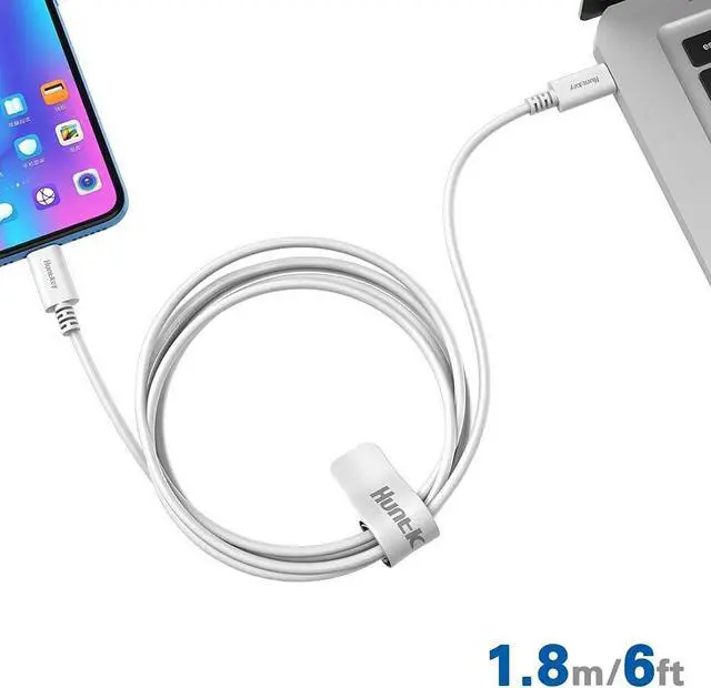 Alt view image 6 of 7 - 47W USB C Charger, Huntkey 47W USB C+18W USB A Fast Wall Charging Block PD 3 Port for iPhone 14//13/12,MacBook Air/Pro,iPad,Laptop,Galaxy S23/S12,Pixel and More,6ft USB-C Cable Included