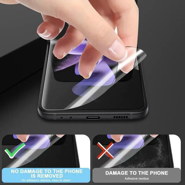Alt view image 3 of 7 - Orzero (3 Sets 12 Packs) Compatible for Samsung Galaxy Z Flip 3 5G Soft TPU Screen Protector, Protector De Pantalla High Definition Premium Quality Edge to Edge (Full Coverage) Bubble-Free