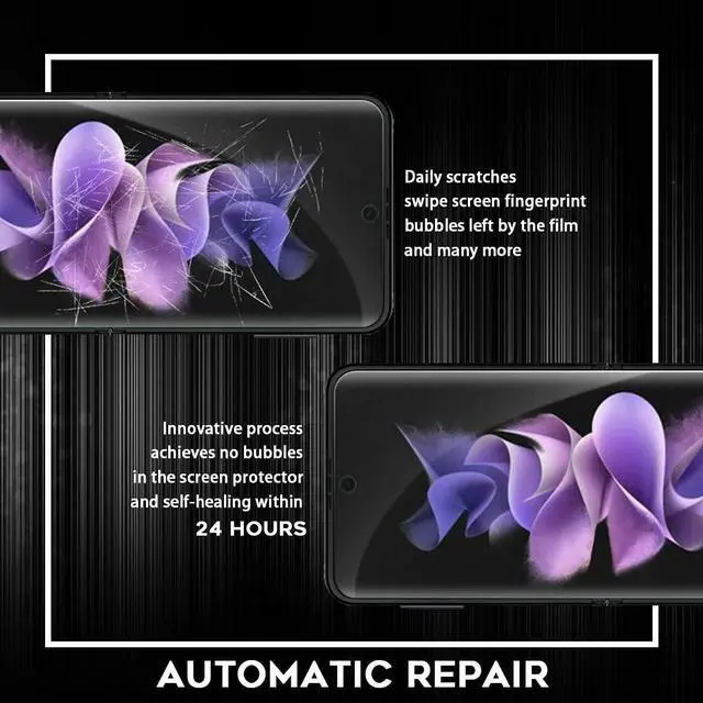 Alt view image 7 of 7 - Orzero (3 Sets 12 Packs) Compatible for Samsung Galaxy Z Flip 3 5G Soft TPU Screen Protector, Protector De Pantalla High Definition Premium Quality Edge to Edge (Full Coverage) Bubble-Free