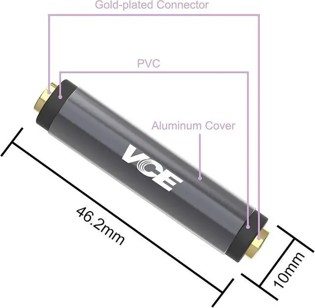 Alt view image 5 of 7 - 3.5mm Female to Female Adapter Gold Plated 1/8 Inch Aux Adapter for 3.5mm Audio Cable Extension 2 Pack Metal Shielded Housing