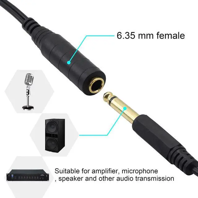 Alt view image 5 of 7 - 1/4" to 1/8" Adapter,6.35mm Stereo Jack to 3.5mm TRRS Male Audio Cable Connector Adapter for Amplifiers, Guitars, Pianos, Home Theater Equipment Etc.