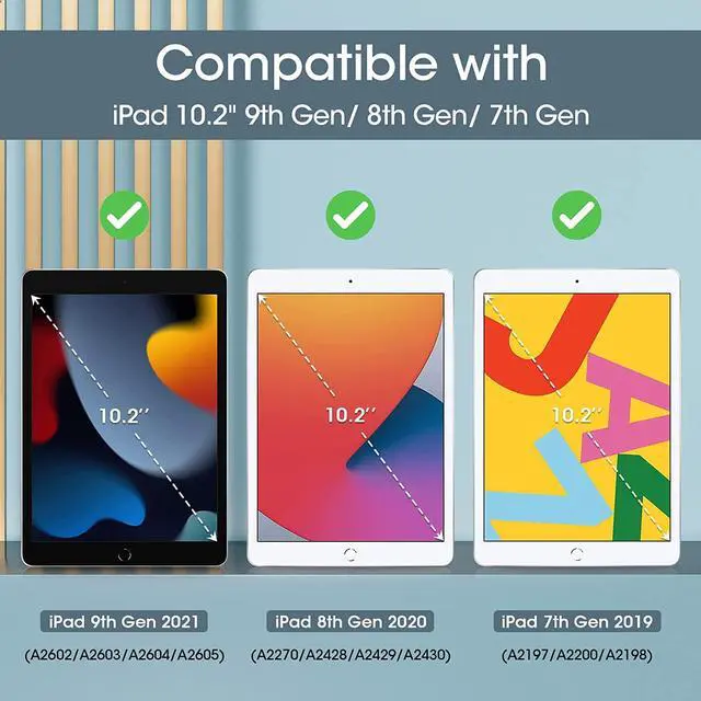Alt view image 2 of 7 - iPad 10.2 Case iPad 9th Generation 2021/ iPad 8th Generation 2020/ iPad 7th Generation 2019 Case iPad Cover 9th Generation Slim Hard Back Smart Cover for 10.2 iPad Case -Black