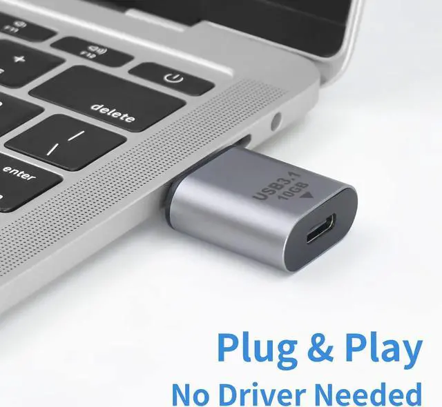 Alt view image 3 of 7 - USB C Female to USB Male Adapter 10Gbps 3.1 Gen 2 USB A to C Adapter Converter Support Bi-Directionalfor iPhone MacBook PC Laptop Charger Power (1Pack)