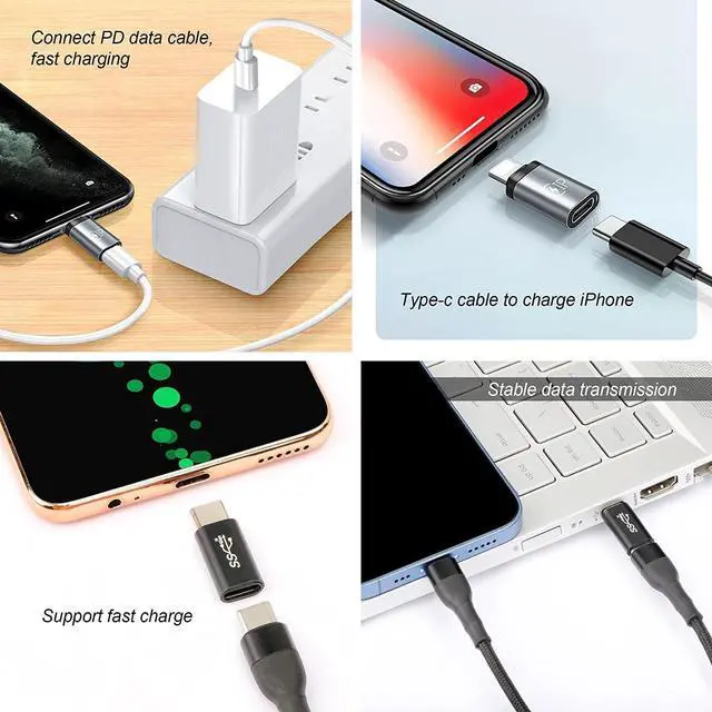 Alt view image 6 of 7 - USB to USB C Adapter Type C Female to USB Male Type C Male to Type C Female OTG Converter USB C Female to Lightning Male Adapter USB B Convert MIDI Connector for Printer MIDI Electric Piano Laptop PC
