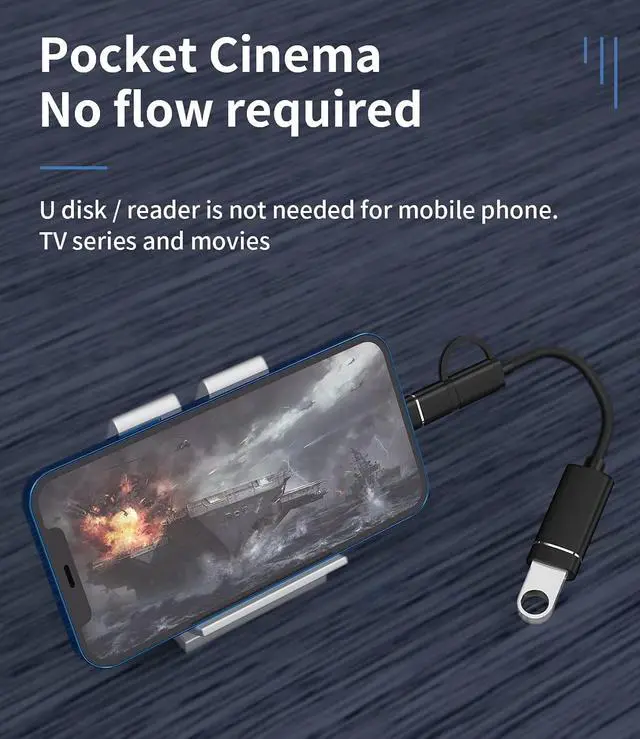 Alt view image 2 of 6 - OTG Cable USB A Female to USB C Lightning Male Adapter Type 3.0 Converter Thunderbolt Camera Port Cord Mouse Adaptador para Dongle for iPhone 13 11 12pro X 8 7plus Apple Ipad MacBook Air4 LG