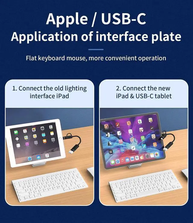 Alt view image 3 of 6 - OTG Cable USB A Female to USB C Lightning Male Adapter Type 3.0 Converter Thunderbolt Camera Port Cord Mouse Adaptador para Dongle for iPhone 13 11 12pro X 8 7plus Apple Ipad MacBook Air4 LG