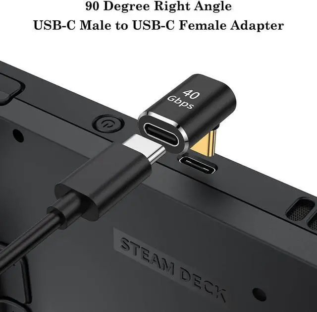 Alt view image 2 of 7 - USB C 90 Degree Adapter (2 Pack) Up and Down Right Angle L Shape USB Type C Male to Female Connector for Steam Deck ROG Ally MacBook Tablet Phone and More - Black