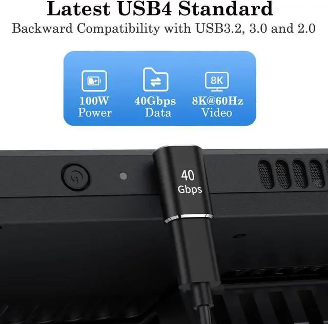Alt view image 4 of 7 - USB C 90 Degree Adapter (2 Pack) Up and Down Right Angle L Shape USB Type C Male to Female Connector for Steam Deck ROG Ally MacBook Tablet Phone and More - Black