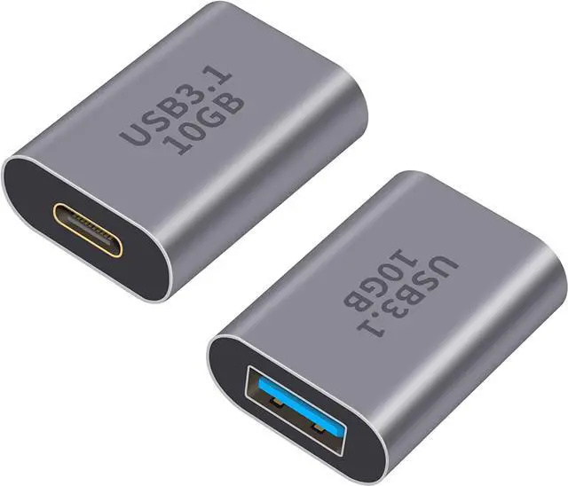 Main image of 10Gbps USB C Female to USB Female Adapter 2-Pack Bi-Directional USB 3.1 Gen2 Type-C to Type-A Converter OTG Adapter Compatible with iPhone MacBook Pro Laptop