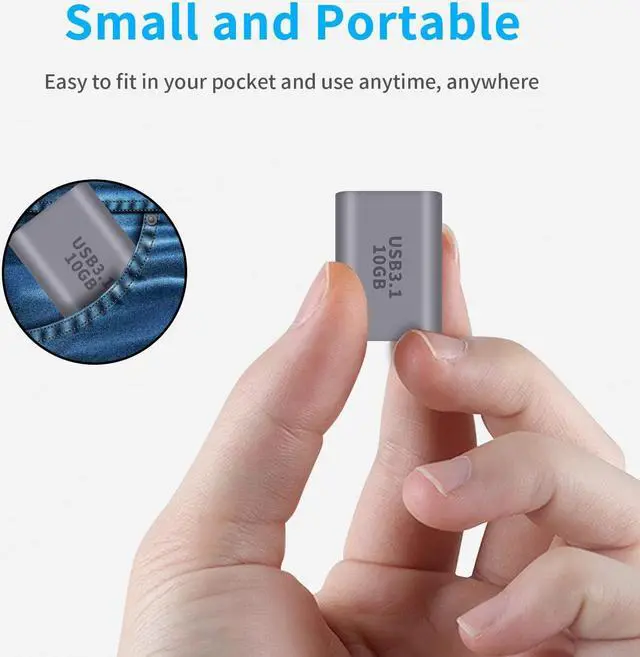 Alt view image 5 of 6 - 10Gbps USB C Female to USB Female Adapter 2-Pack Bi-Directional USB 3.1 Gen2 Type-C to Type-A Converter OTG Adapter Compatible with iPhone MacBook Pro Laptop