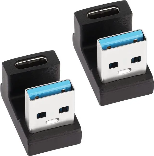 Main image of U-Shape USB 3.1 to USB C Adapter 180 Degree USB A3.1 Male to Type C Female Coupler Connector 10Gbps Support Data Transfer OTG 2Pcs