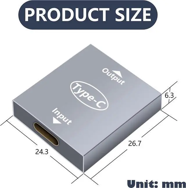 Alt view image 3 of 6 - USB C Splitter Y Dual USB C Charger Adapter USB Female to Female Double USB C Port Hub Charger Power Split Adapter Splitter2 Pack