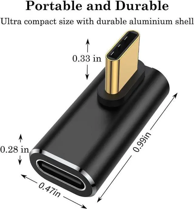 Alt view image 5 of 7 - 90 Degree USB C Adapter (2 Pack) L Shape Left and Right USB Type C Connector for Meta Quest MacBook iMac iPad iPhone 16 15 Series and Other Type C or Thunderbolt 4/3 Devices - Black