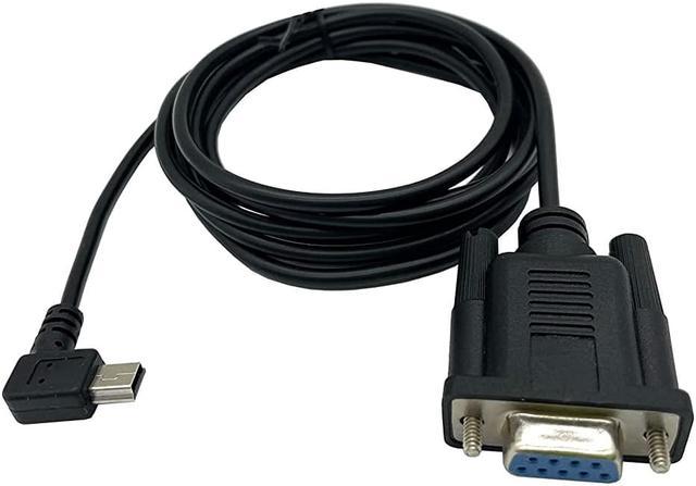 international Highland skadedyr D USB to RS232 Serial Adapter, Right Turn USB Mini 5 Pin Male to DB9 Pin Female  Serial Converter Cable, for Various Serial Devices and USB Mini Port Black  1.8M/6Feet Personal Digital