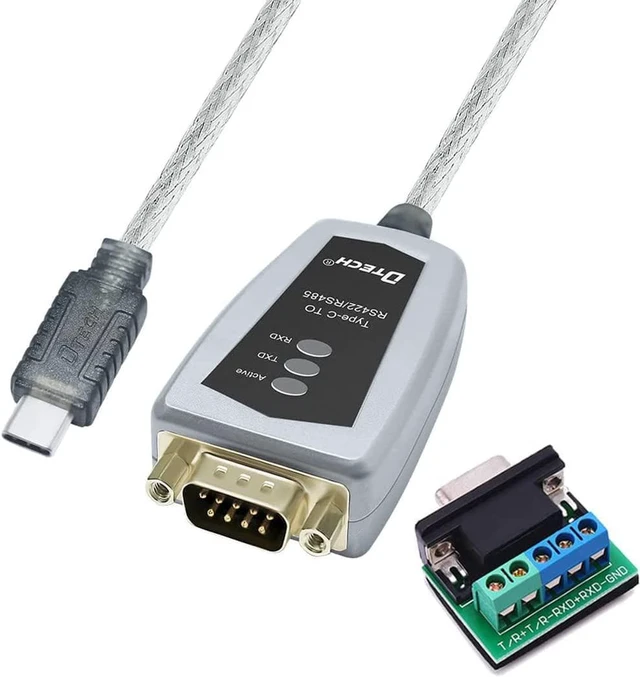 Main image of D 3 Feet USB-C to RS422 RS485 Serial Adapter Cable with FTDI Chip Breakout Board LED Indicators USB C to RS-485 RS-422 Converter Supports Windows 10 8 7 XP Mac