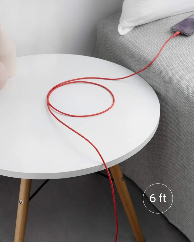 Alt view image 6 of 6 - USB C to USB C Cable, Type-C 60W Fast Charging Cable (6 FT, 2Pack) for iPhone 17 Series, iPad mini 6 and More (Red)