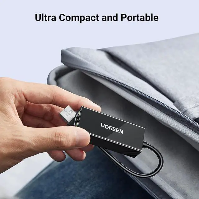 Alt view image 7 of 7 - Ethernet Adapter USB to 10 100 Mbps Network Adapter RJ45 Wired LAN Adapter for Laptop PC Compatible with Nintendo Switch Wii Wii U MacBook Chromebook Surface Windows macOS Linux (Black)