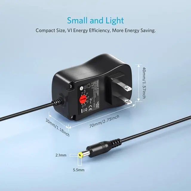 Alt view image 3 of 7 - 36W Universal 3V 4.5V 5V 6V 7.5V 9V 12V AC DC Power Adapter Supply for Household Electronics Routers TV Boxes LCD CCTV Cameras - 0.5A 1A 1.5A 2A 2.5A 3A 2500mA Max. - OEM