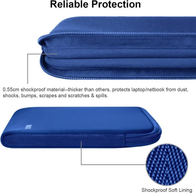 Alt view image 4 of 7 - Arvok 11 11.6 12 Inch Laptop Sleeve Case for MacBook Air 12, Water-Resistant Neoprene Notebook Computer Tablet Sleeve, Carrying Bag Cover for Chromebook/HP/Dell/Lenovo/Asus/Acer, Dark Blue