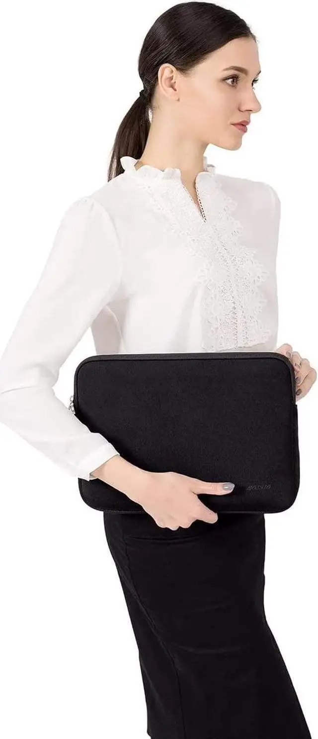 Alt view image 6 of 7 - MOSISO Laptop Sleeve Compatible with MacBook Air 13 inch M2 A2681 M1 A2337 A2179 A1932 2023-2018/Pro 13 M2 M1 A2338 A2251 A2289 A2159 A1989 A1706 A1708, Neoprene Bag with Small Case, Black