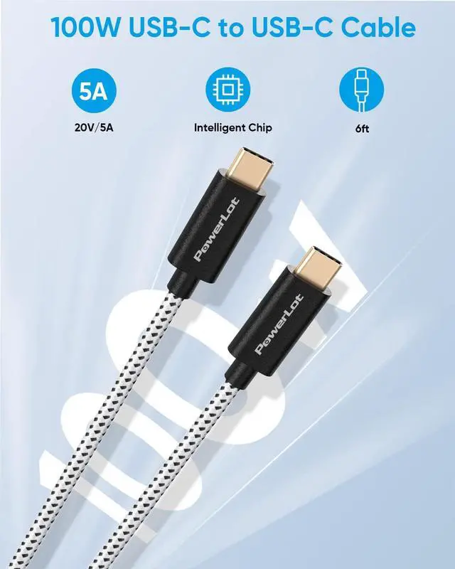 Alt view image 5 of 7 - PowerLot USB C Wall Charger, GaN 65W USB C Charger Block with 6ft Type C Cable, PD Fast Charger for iPhone 15/14/13, iPad Pro, Pixel 7/6, 60W Power Adapter Laptop MacBook Pro/Air Charger