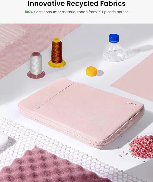 Alt view image 5 of 7 - tomtoc 360° Protective Laptop Sleeve for 13-inch MacBook Air M2/A2681 M1/A2337 2018-2022, 13 Inch MacBook Pro M2/A2686 M1/A2338 2016-2022, Water-Resistant MacBook Case with Accessory Pocket, Pink