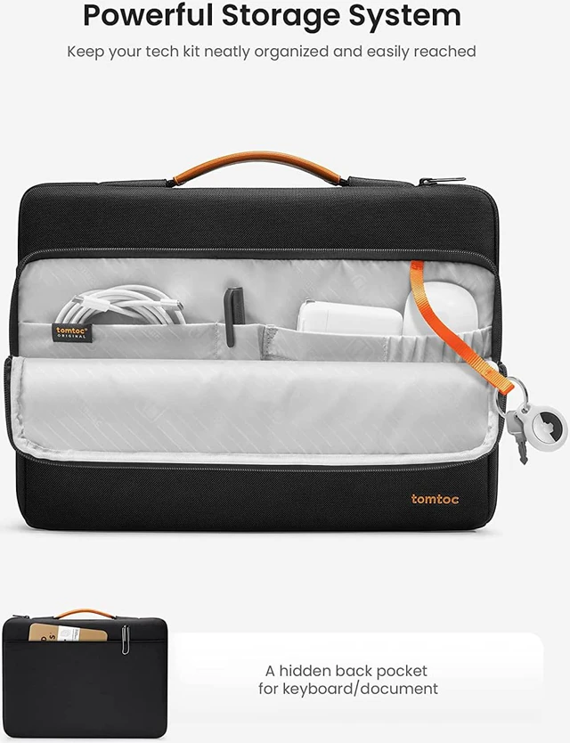 Alt view image 2 of 7 - tomtoc 360 Protective Laptop Carrying Case for 13-inch MacBook Air M2/A2681 M1/A2337 2022-2018, MacBook Pro M2/A2686 M1/A2337 2022-2016, 13-inch Surface Pro 9/8/X, Water-Resistant Laptop Bag