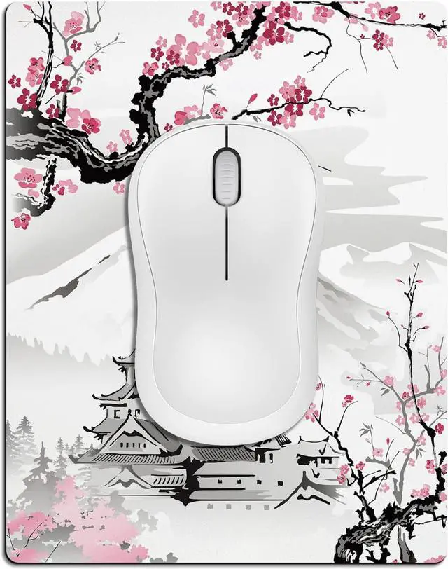 Main image of Small Mouse Pad Cute Mini Mouse Pads for Wireless Mouse and Laptop Travel Mousepads with Designs - Japanese Cherry Blossom/Sakura Portable Mousepad with Non-slip Rubber Base - 5.5 x 7 Inch