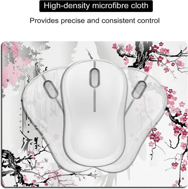 Alt view image 6 of 7 - Small Mouse Pad Cute Mini Mouse Pads for Wireless Mouse and Laptop Travel Mousepads with Designs - Japanese Cherry Blossom/Sakura Portable Mousepad with Non-slip Rubber Base - 5.5 x 7 Inch