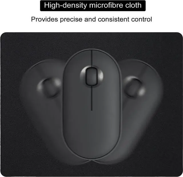 Alt view image 6 of 7 - Small Mouse Pad 3 Pack Mini Mouse Pads for Wireless Mouse and Laptop Computer Portable Mousepad with Non-Slip Rubber Base & Waterproof Surface - Black -5.5 x 7 in