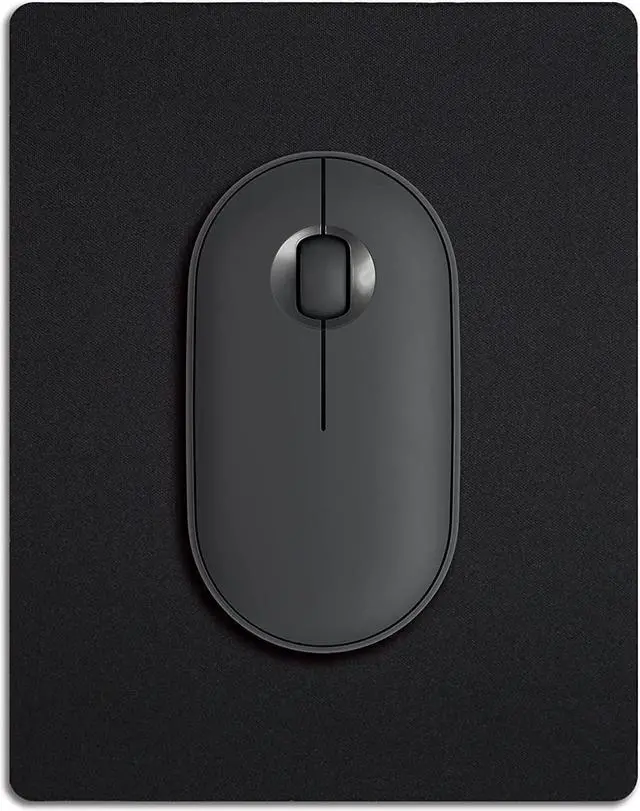 Main image of Black Small Mouse Pad, Portable Mini Mousepad for Wireless Mouse and Laptop | Tiny Mouse Mat with Non-slip Rubber Base & Waterproof Surface for Home Office - 5.5 x 7 Inches