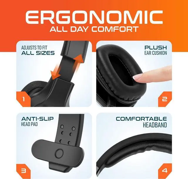 Alt view image 5 of 7 - Delton 20X Professional Noise Canceling Bluetooth On Ear Computer Headset with Microphone, Black, 2/Pack (DBTHEAD20XX2)