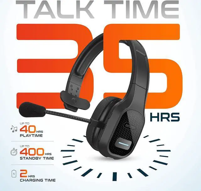 Alt view image 2 of 7 - Delton 20X Professional Noise Canceling Bluetooth On Ear Computer Headset with Microphone, Black, 2/Pack (DBTHEAD20XX2)