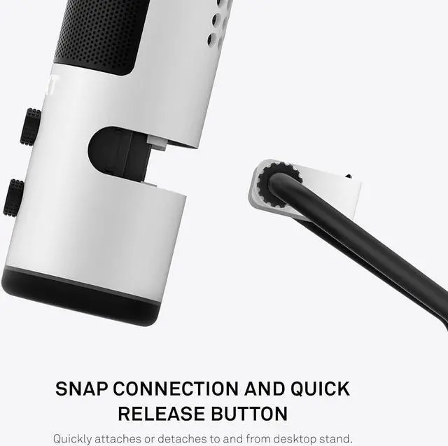 Alt view image 5 of 7 - USB Cardioid Streaming, Gaming & Podcasting Microphone - Crystal Clear Voice Clarity - Built-in Shock Absorber - Easy Boom Arm Mounting - Twitch, Discord, YouTube - White