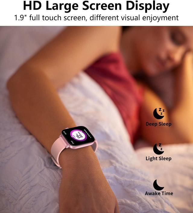Alt view image 5 of 6 - Smart Watch for Men Women, 1.9'' HD Touch Screen Fitness Tracker with Bluetooth Call Answer/Dail, IP67 Waterproof Smart Watch for Android iPhone with Heart Rate Blood Pressure Pink