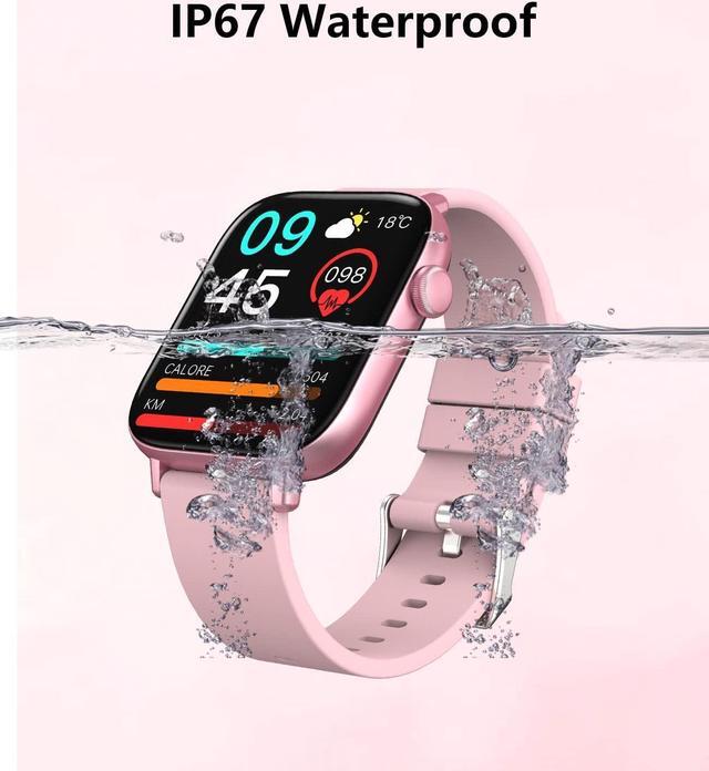 Alt view image 6 of 6 - Smart Watch for Men Women, 1.9'' HD Touch Screen Fitness Tracker with Bluetooth Call Answer/Dail, IP67 Waterproof Smart Watch for Android iPhone with Heart Rate Blood Pressure Pink