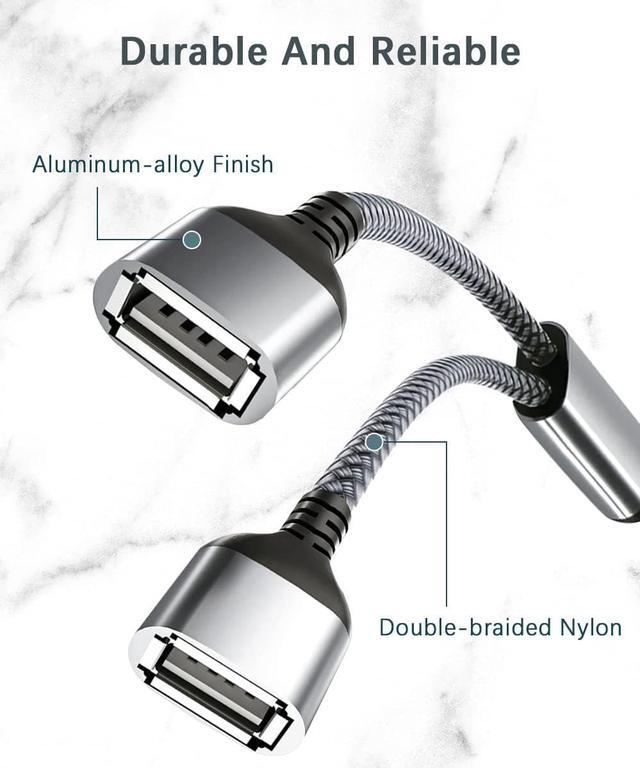 Alt view image 2 of 7 - Basesailor USB Splitter Y Cable 3.3FT,USB A 1 Male to 2 Female Extension Cord Converter,Dual Double USB Port Extender Hub Data Charger Power Split Adapter for Mac,Car,Xbox One Series S,PS4,PS5,Laptop