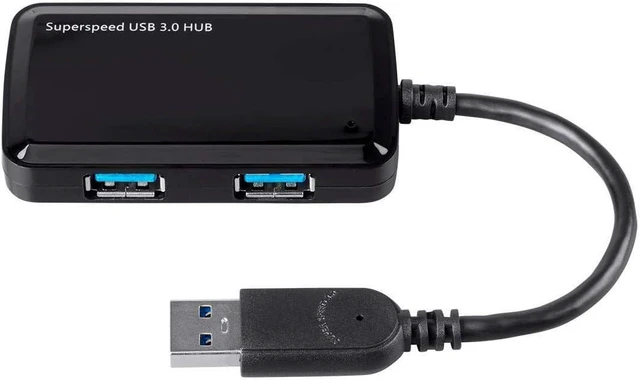 Alt view image 5 of 6 - Monoprice 124260 Mini 4-Port USB 3.0 Travel Hub, Black