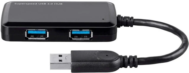 Alt view image 4 of 6 - Monoprice 124260 Mini 4-Port USB 3.0 Travel Hub, Black
