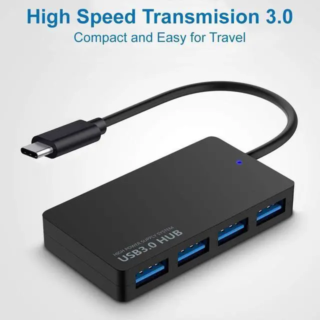 Alt view image 4 of 5 - MMOBIEL 4-Port USB Type C to 3.0 Data Hub Compatible with MacBook Mac Pro/Mini iMac Surface Pro XPS Notebook PC USB Flash Drives Mobile HDD and More