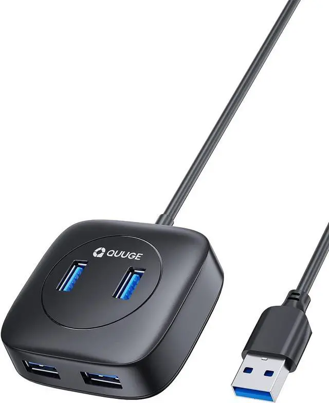 Main image of USB Hub, USB 3.0 Hub with 4 USB A Port 5Gbps, 1.8ft Extension Cable, Micro Charging Port, USB Splitter USB Expander for Laptop, HDD, Flash Drive, MacBook, XPS, PS5, TV, PC, Switch More [Universal]