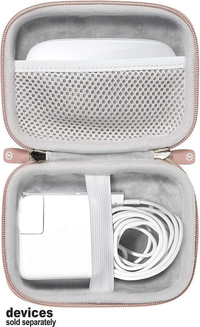 Alt view image 3 of 5 - GETGEAR case for MacBook Magsafe/Magsafe 2 Charger Adapter, Magic Mouse 1, 2, Lightning Hub, Type C and USB Hub, Card Reader, All in one Carrying Solution (Rose Gold)