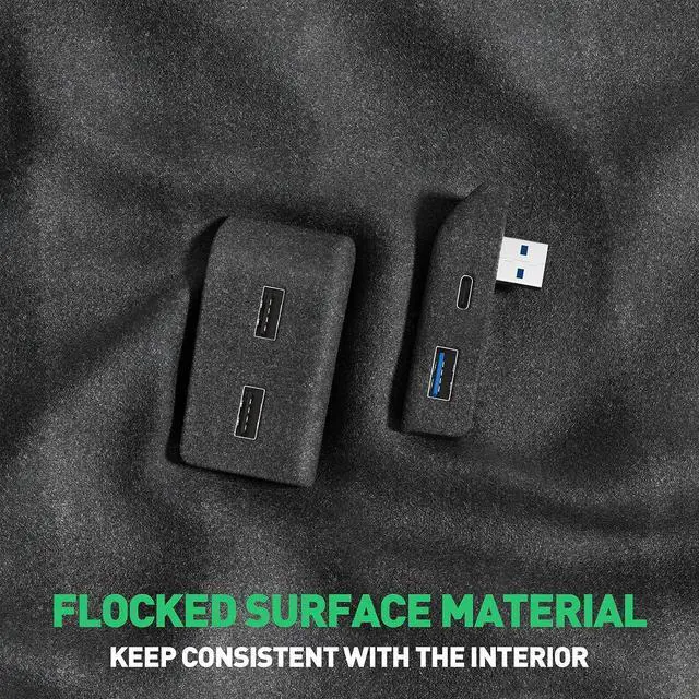 Alt view image 3 of 6 - YONZEE USB Hub for Tesla Model Y, 4-in-1 ABS Flocking Multi Port Glove Box Hub Flash Drive Docking Station for Charging Data Transferring Games Music, Accessories