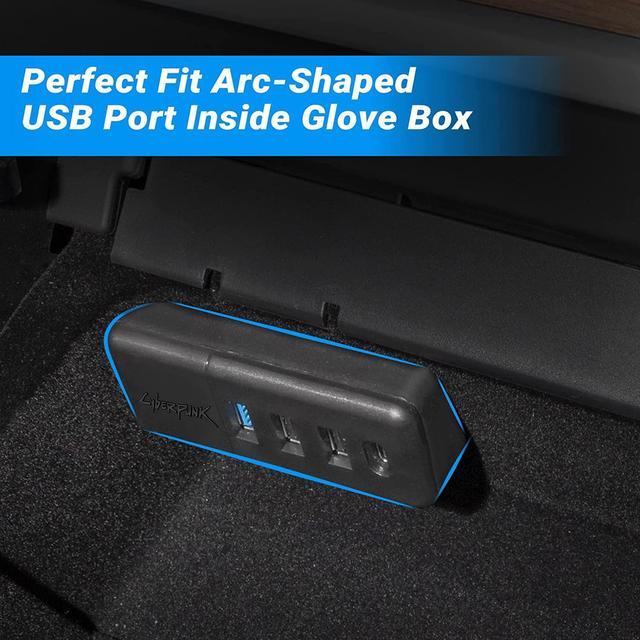 1X FIT For Tesla USB Hub 4 In 1 Docking Station Glove Box