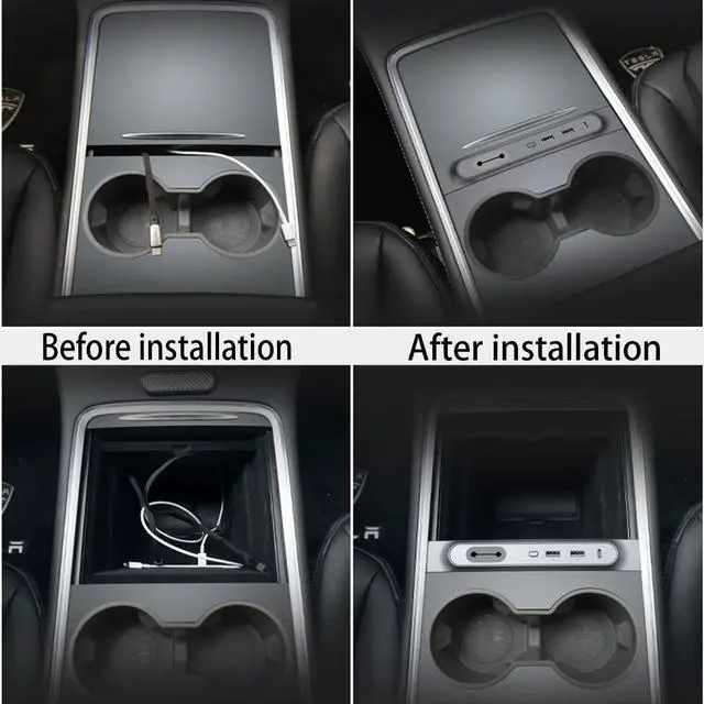 Alt view image 6 of 7 - JEUCLEL New Upgraded USB Hub Docking Station of Center Console Smart Sensor for Tesla Model 3/Y 2021 2022 2023, Occupies Only One USB-C Port of The Car, USB Hub Multiport Adapter Accessories