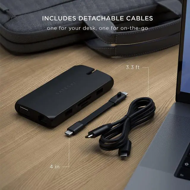 Alt view image 5 of 6 - Satechi USB C Multiport Adapter, USB C Hub 9 in 1, On-The-Go Multiport Adapter  for M2/ M1 MacBook Pro/Air, M2/ M1 iPad Pro/Air, M2 Mac Mini, iMac M1 (Black)