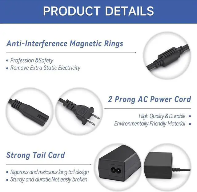 Alt view image 6 of 6 - 19v 3.42A 65W Laptop Charger AC Adapter for Toshiba Satellite C55 B5201 C655 C850 C50 L755 C855D L655 S5150 L745 P50 C55D S55 Portege Z30 Z930 Z830 Satellite Radius 11 14 15 AC DC Power Supply Cord