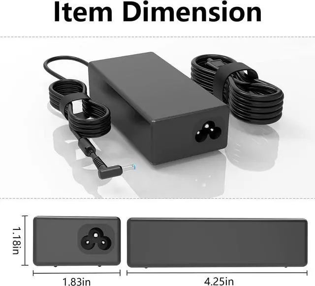 Alt view image 4 of 7 - 65W AC Charger for Original HP Envy x360 Laptop Power Supply Adapter