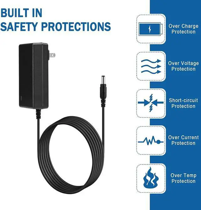 Alt view image 2 of 5 - Replacement Hypervolt Charger AC DC Adapter Power Cord Compatible with Hyperice Hypervolt 2 Pro,Hypervolt 2,Hypervolt Go,Hypervolt Go 2,Vyper 3 Power Supply